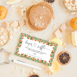 Cartão De Informações Bilhete de fralda de chá de fraldas bonito