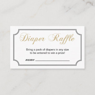 Cartão De Informações Bilhete de Fralda de Chá de fraldas de Garoto Dour