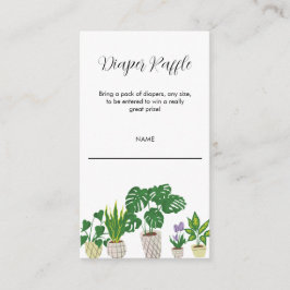 Cartão De Informações Bilhete de Fralda de Chá de fraldas de Plantas Pot