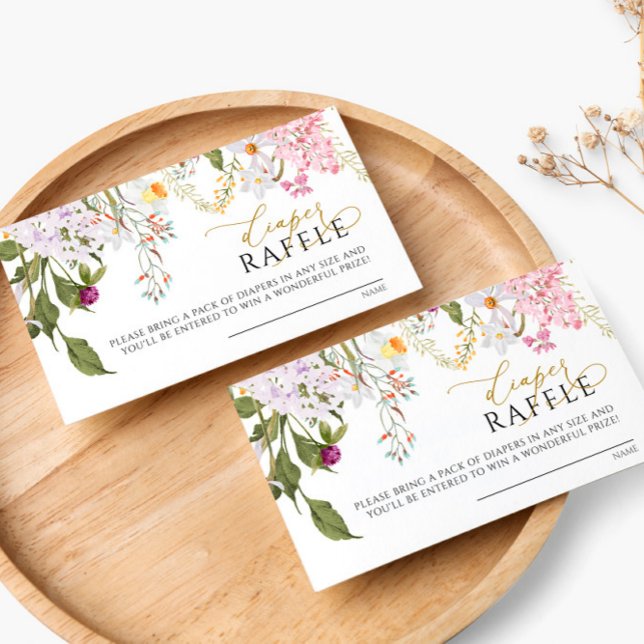 Cartão De Informações Bilhete de Fralda de Flores Selvagens (Criador carregado)