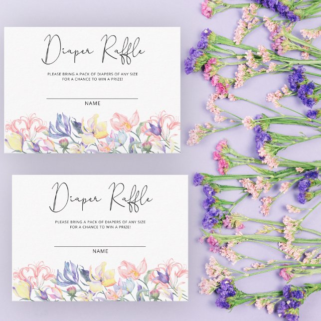 Cartão De Informações Bilhete de fralda de flores selvagens (Criador carregado)