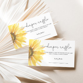 Cartão De Informações Bilhete de fralda de girassol com água