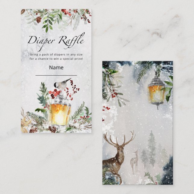 Cartão De Informações Bilhete de fralda de inverno (Frente/Verso)