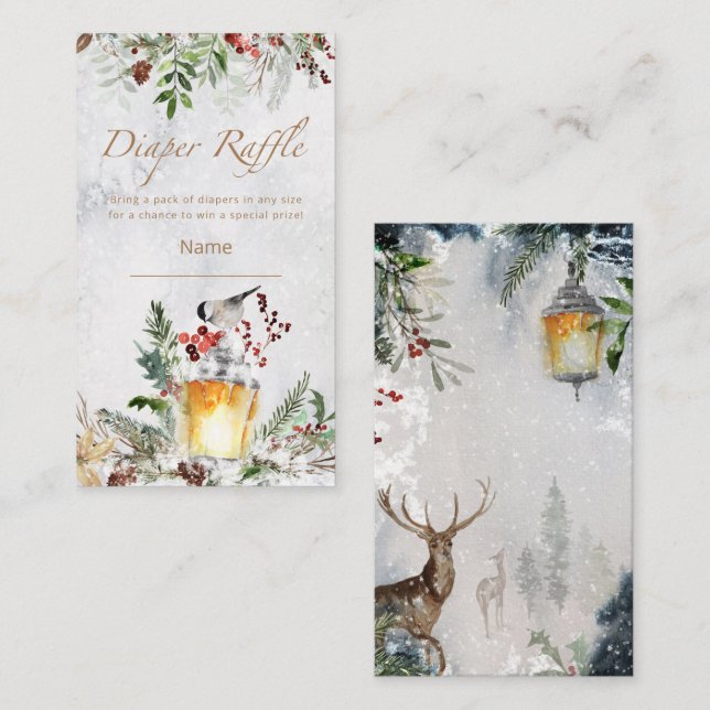 Cartão De Informações Bilhete de fralda de inverno (Frente/Verso)