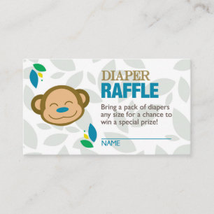 Cartão De Informações Bilhete de Fralda de Macaco Azul
