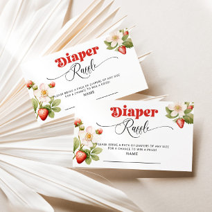 Cartão De Informações Bilhete de fralda de morango