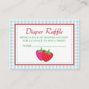 Cartão De Informações Bilhete de Fralda de Morango Raffle
