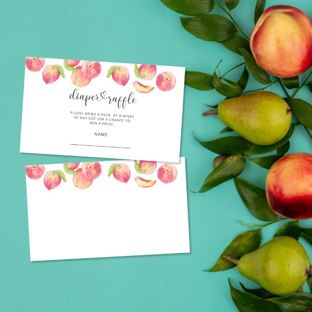 Cartão De Informações Bilhete de fralda de pêssego com água (Criador carregado)