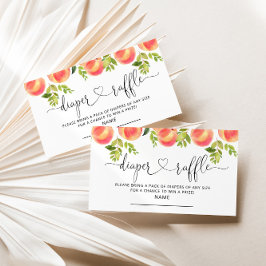 Cartão De Informações Bilhete de fralda de pêssego de aquarela