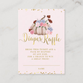 Cartão De Informações Bilhete de Fralda de Raffle Floral Little Pumpkin