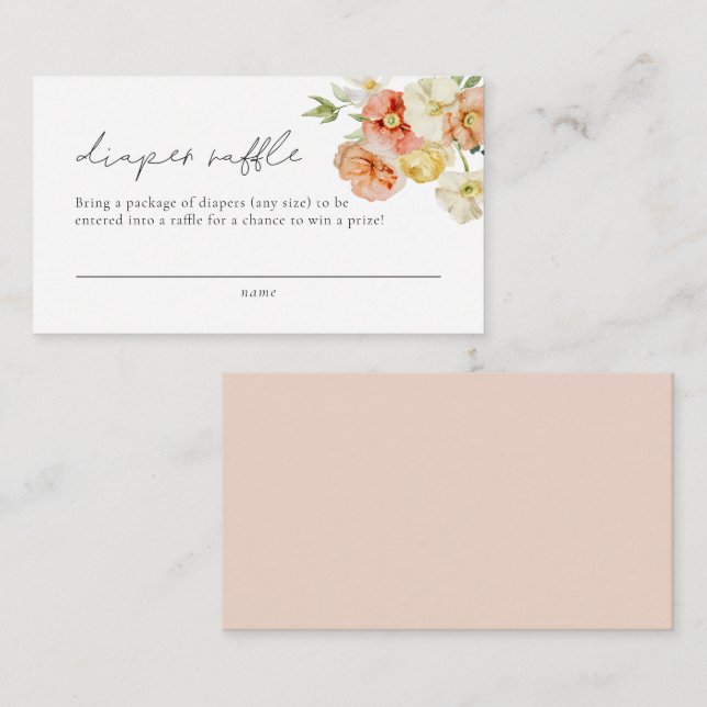 Cartão De Informações Bilhete de Fralda de Raffle Pastel Brilhante (Frente/Verso)