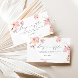 Cartão De Informações Bilhete de fralda de sakura floral embebido