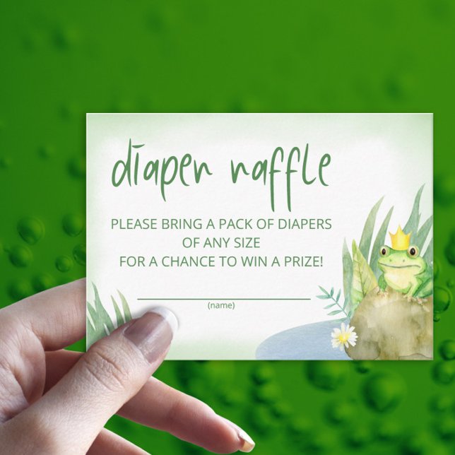 Cartão De Informações Bilhete de fralda de Sapo Verde com Aquarela (Criador carregado)