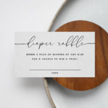 Bilhete de Fralda de script minimalista do Chá de 