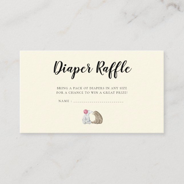 Cartão De Informações Bilhete de Fralda de ursos-abaulados (Frente)