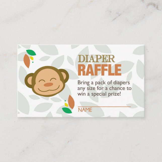 Cartão De Informações Bilhete de Fralda do Macaco Castanho (Frente)