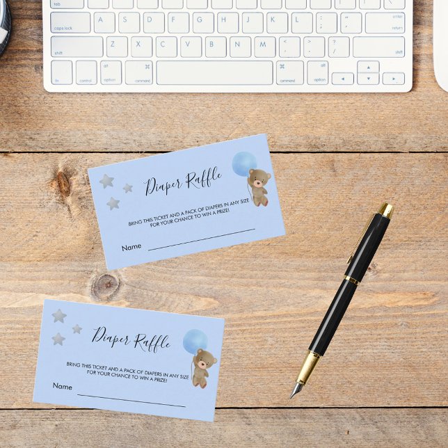 Cartão De Informações Bilhete de fralda do ursinho azul (Criador carregado)