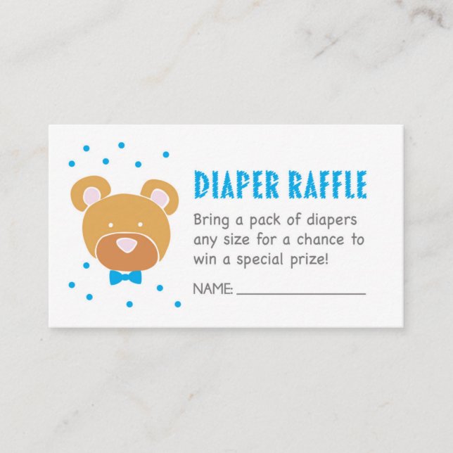 Cartão De Informações Bilhete de Fralda do Urso Azul (Frente)