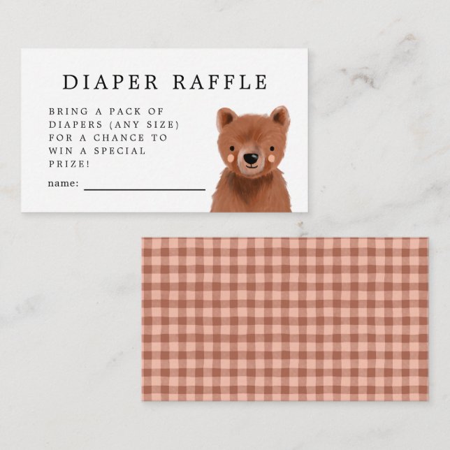 Cartão De Informações Bilhete de Fralda do Urso da Madeira Raffle (Frente/Verso)