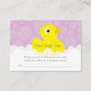 Cartão De Informações Bilhete de Fralda Ducky de Borracha - Lilac