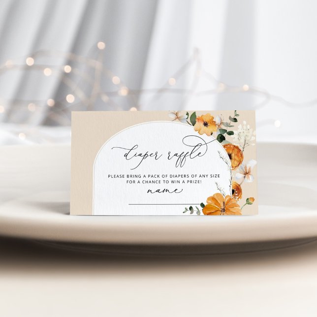 Cartão De Informações Bilhete de fralda floral de queda (Criador carregado)