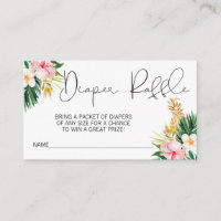 Bilhete de fralda floral tropical