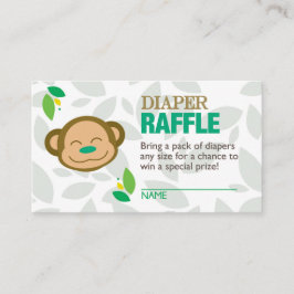 Cartão De Informações Bilhete de Fralda Macaco Verde Raffle