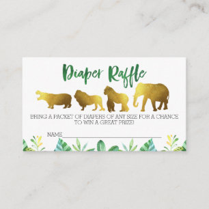 Cartão De Informações Bilhete de fralda para animais Safari