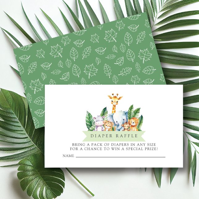 Cartão De Informações Bilhete de Fralda Safari Adventure Raffle (Criador carregado)