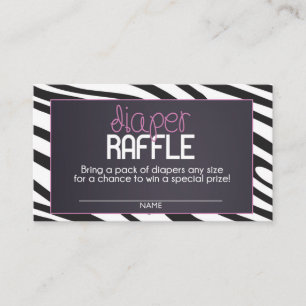 Cartão De Informações Bilhete de Fralda Zebra Raffle