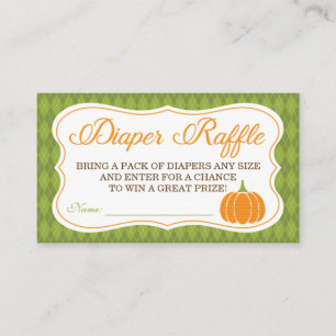 Cartão De Informações Bilhete de Pequeno Pumpkin Fralda Raffle
