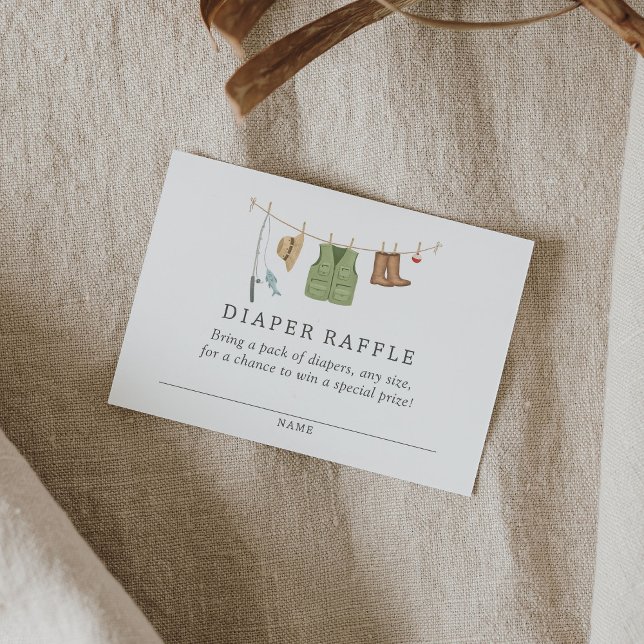 Cartão De Informações Bilhete de pesca da Fralda de Chá de fraldas (Criador carregado)