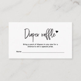 Cartão De Informações Bilhete de Raffle de Fralda Personalizada Mínima S