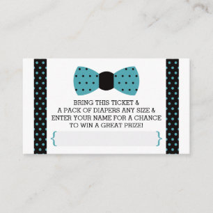 Cartão De Informações Bilhete de Raffle, Fralda, Teal, Preto