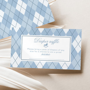 Cartão De Informações Bilhete de rifa de cavalo de balanço Vintage Blue 