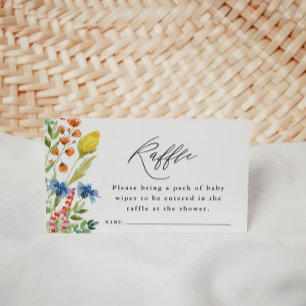 Cartão De Informações Bilhete de Rifa de Chuveiro de Borda de Flor Silve