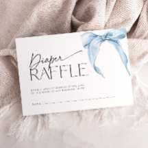 Bilhete de Rifa de Fralda com Laço Azul Baby Showe