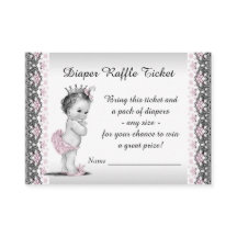 Bilhete de rifa de fralda da Princesa Vintage