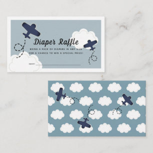 Cartão De Informações Bilhete de Rifa de Fralda de Avião Voando Alto Azu