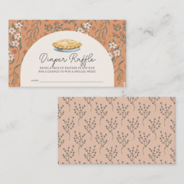 Cartão De Informações Bilhete de Rifa de Fralda de Bebê Floral Laranja C