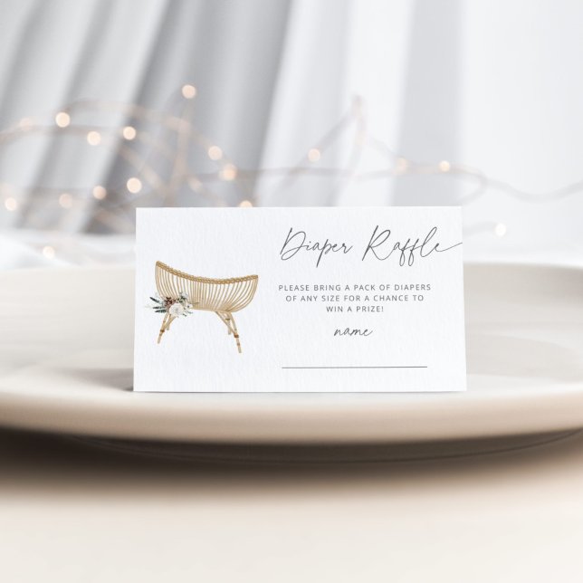 Cartão De Informações Bilhete de rifa de fralda de inverno. Fava de fral (Criador carregado)