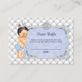 Cartão De Informações Bilhete de Rifa de Fralda do Pequeno Príncipe Azul