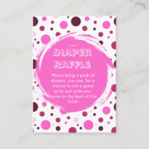 Bilhete de rifa de fralda para Baby Shower com bol