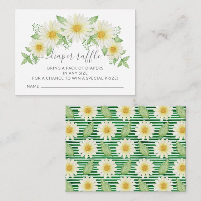 Cartão De Informações Bilhete de rifa de fralda para chá de bebê Fresh D (Frente/Verso)