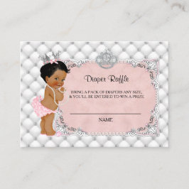 Cartão De Informações Bilhete de Rifa de Fralda Princesa Étnica Diamante