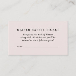 Cartão De Informações Bilhete de rifa de fralda simples e elegante