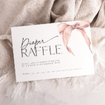 Bilhete de Rifa de Fraldas com Laço Rosa Aniversár