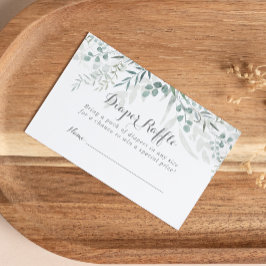 Cartão De Informações Bilhete de Rifa de Fraldas de Eucalipto Verde Mini