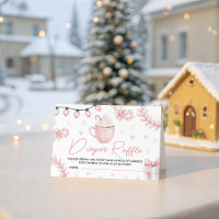 Bilhete de Rifa de Fraldas de Inverno Rosa