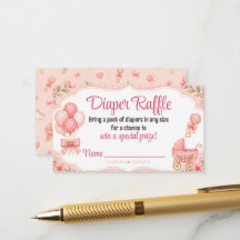 Bilhete de Rifa de Fraldas Menina Estoure Balões